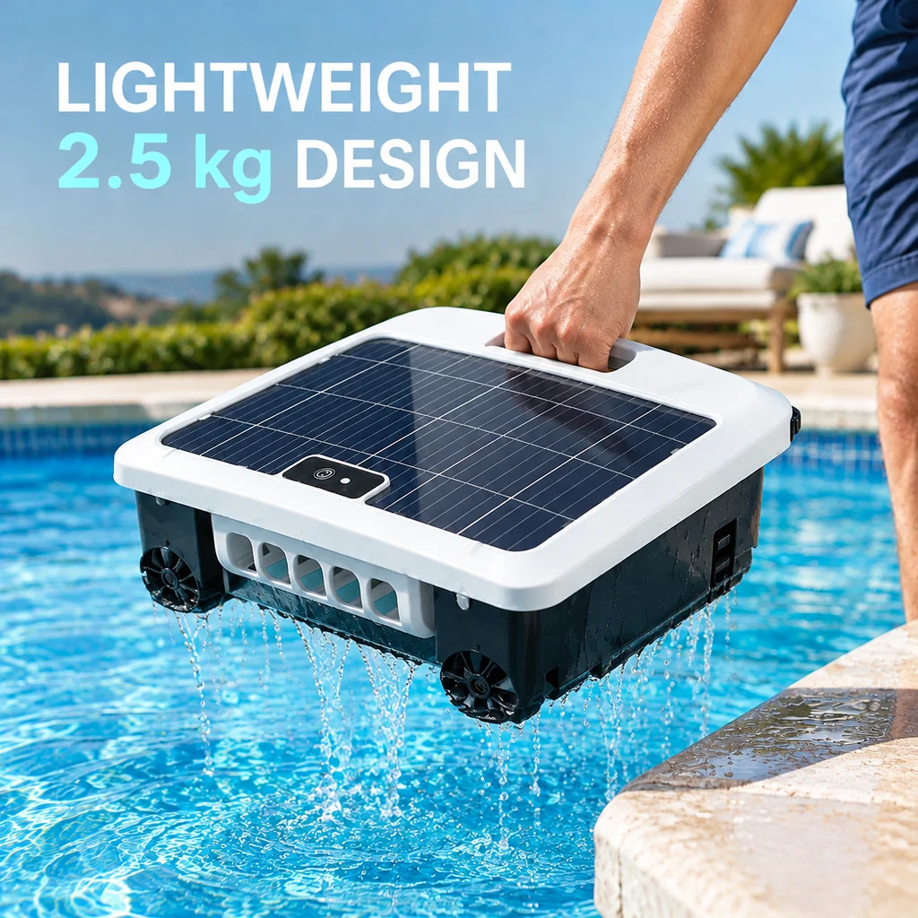 Customizable Lightweight 2.5kg Cordless Solar Pool Surface Cleaner Robot with Type C Charging for Residential Swimming Pools