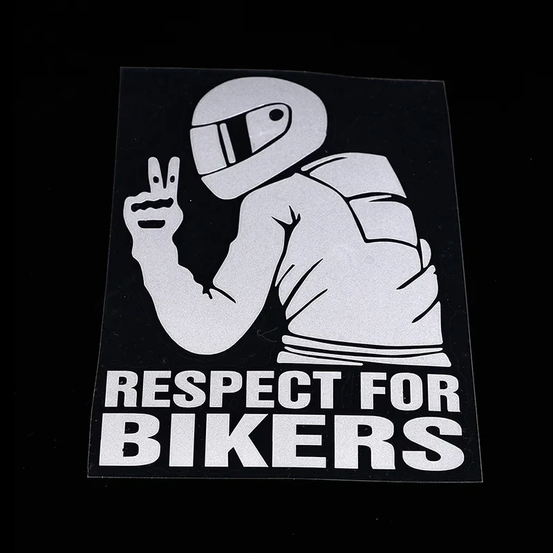 Respect Biker 3D Vinyl Decal, Waterproof Sticker for Car Motorcycle Biker Theme Decor