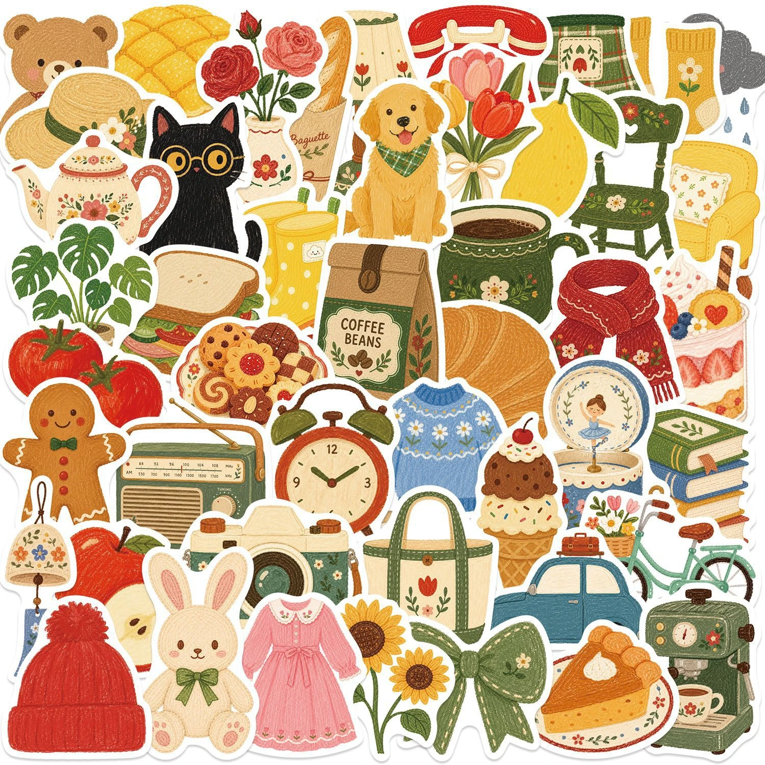 10/30/50Pcs Hand painted small objects graffiti Stickers Decal Laptop Motorcycle Luggage Snowboard Fridge Car Pegatinas