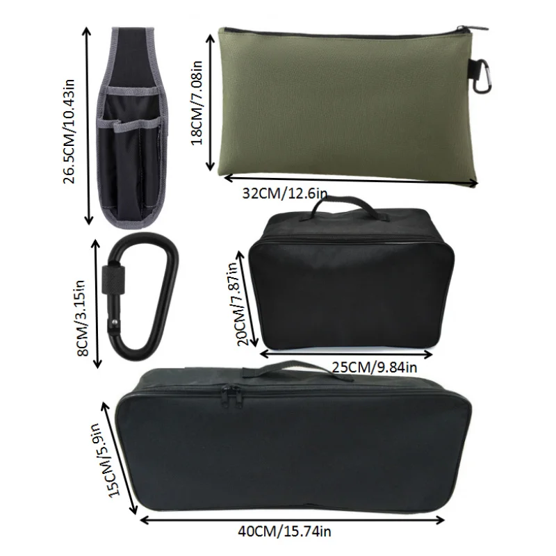 6PCS Multifunctional Tool Kit Set, Oxford Cloth Thickened Wear-Resistant Multifunctional Handbag Storage Bag Waist Bag, Suitable