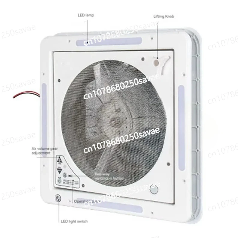 28*28CM Caravan Roof Vent Fan with LED Light 12V for RV Motorhome Air Ventilation Automatic Exhaust Fan