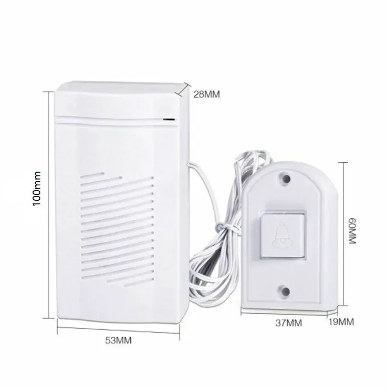 Safety Wired Doorbell Battery operated Guest Welcome Energy saving Simple Home Office Security button White