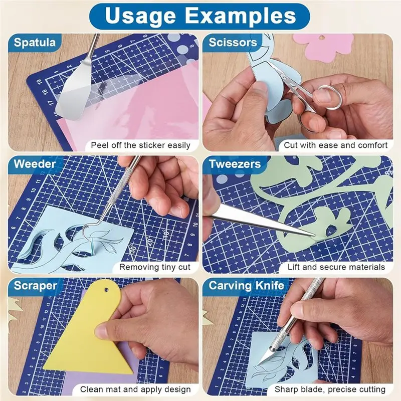 WCS-For Vinyl For Hobby Scrapbook Stainless Steel And Plastic 29Pcs Weeding Tools, Craft Tools Set Multifunctional Tool Set