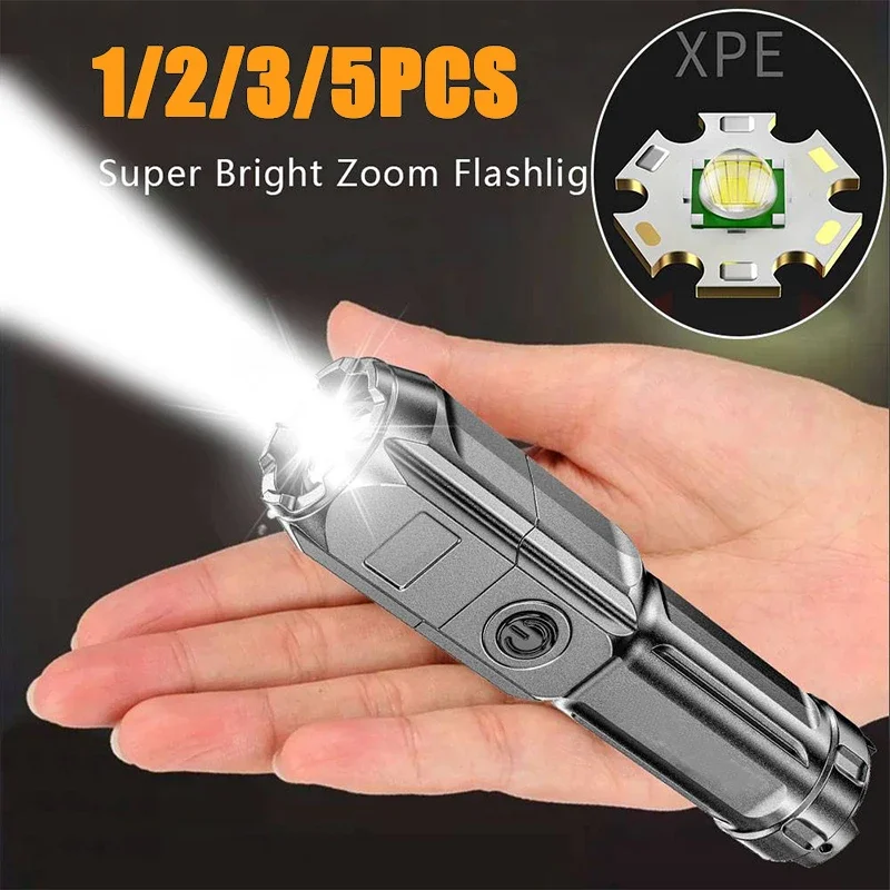XIWANGFIRE Super Power Flashlight K19 Built in battery Telescopic Zoom Tactical Flashlight Handheld Outdoor Emergency Lighting