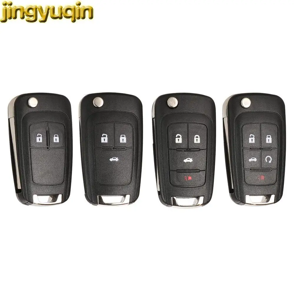 Jingyuqin 5pcs 2/3/4/5 Buttons Flip Remote Car Key Fob Shell For Opel Vauxhall Astra J Corsa E Insignia Zafira C 2008 2009-2016