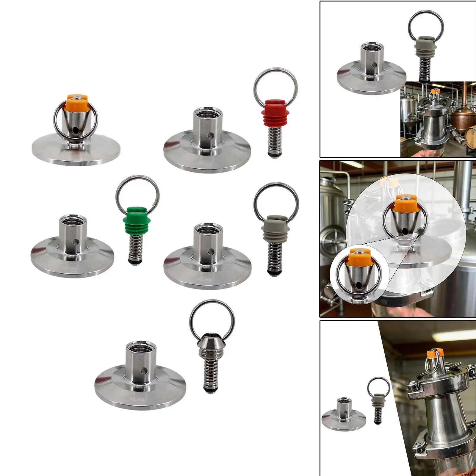 Stainless Steel Clamp Cap with Pressure Relief Valve Ball Convert Lid Keg End Plate for Home Beer Brewing Fittings