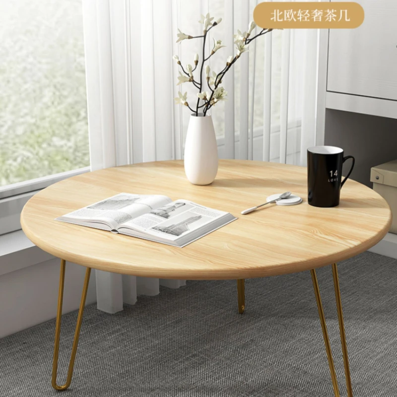 

Simple bay window small coffee table metal leg round table window sill table tatami study table