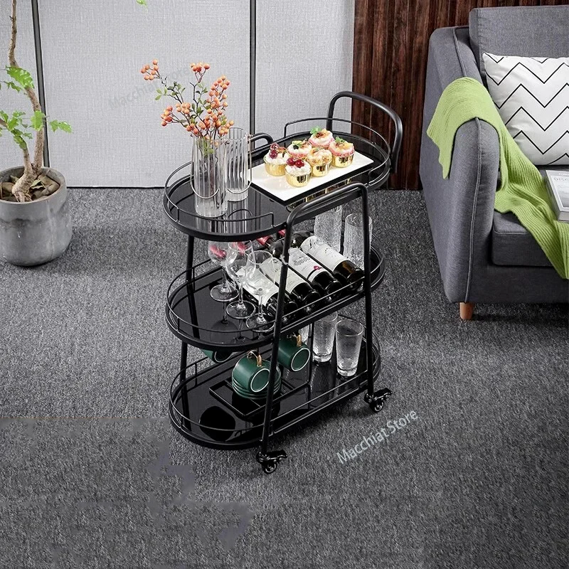 Bar Cart Trolley Organizer 3 Tier Rolling Beach Tea Utility Kitchen Island Shopping Stair Climbing Archivadores Dining Room Sets