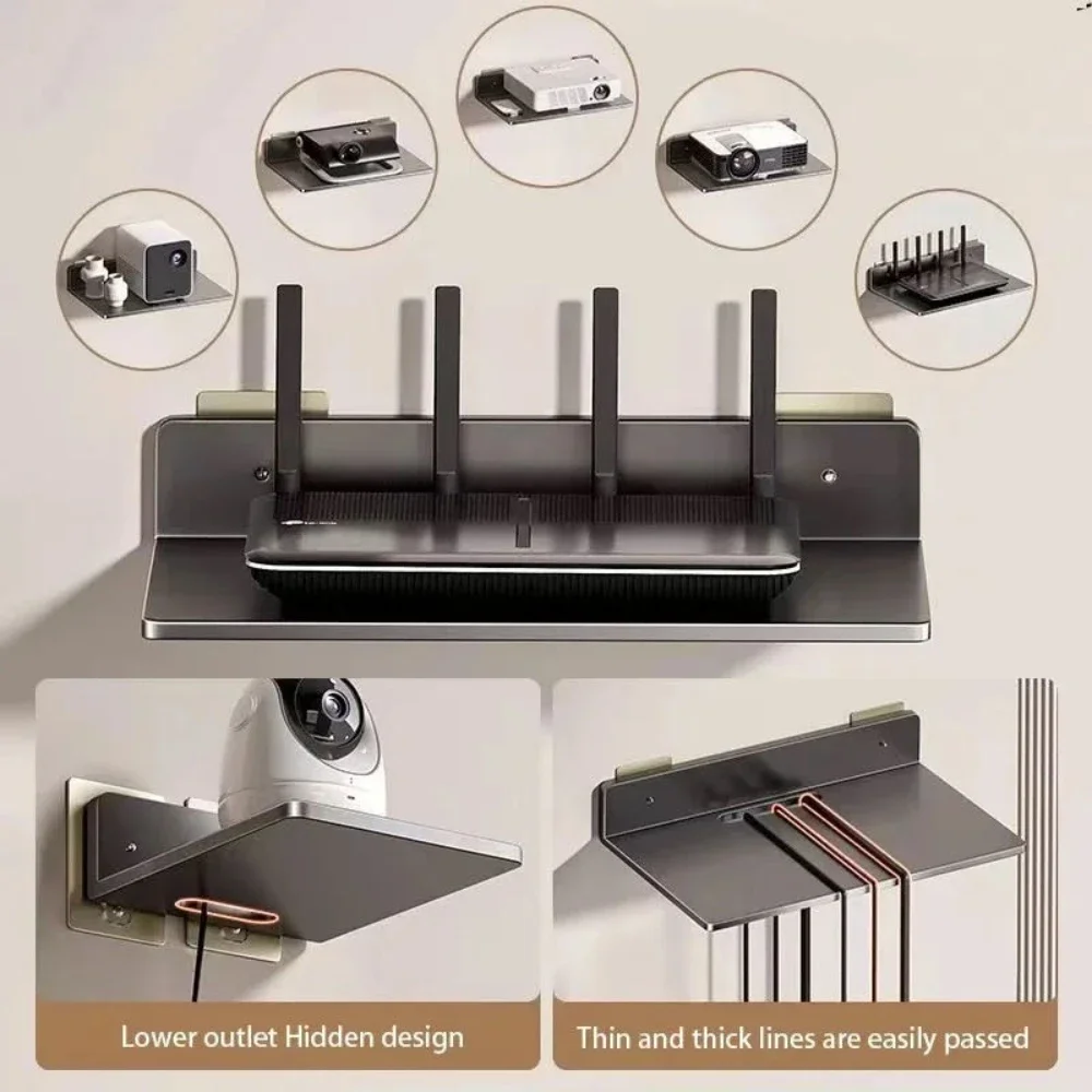 Wall-mounted Router Rack Storage Box Projector Stand Holder DVD Player TV Set-Top Box Holder Monitoring Rack Ornaments Shelf