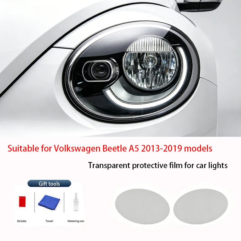 

Для Volkswagen Beetle A5 2013-2019: Прозрачная дымчато-черная пленка из ТПУ для фар, защитная наклейка от царапин, аксессуары для ремонта
