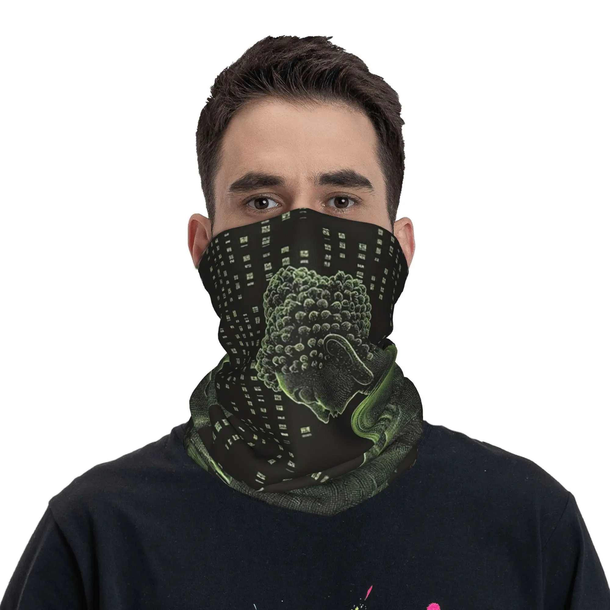 

Matrix Code Buddha Bandana Neck Gaiter Printed Wrap Scarf Balaclava Cycling Unisex Adult All Season
