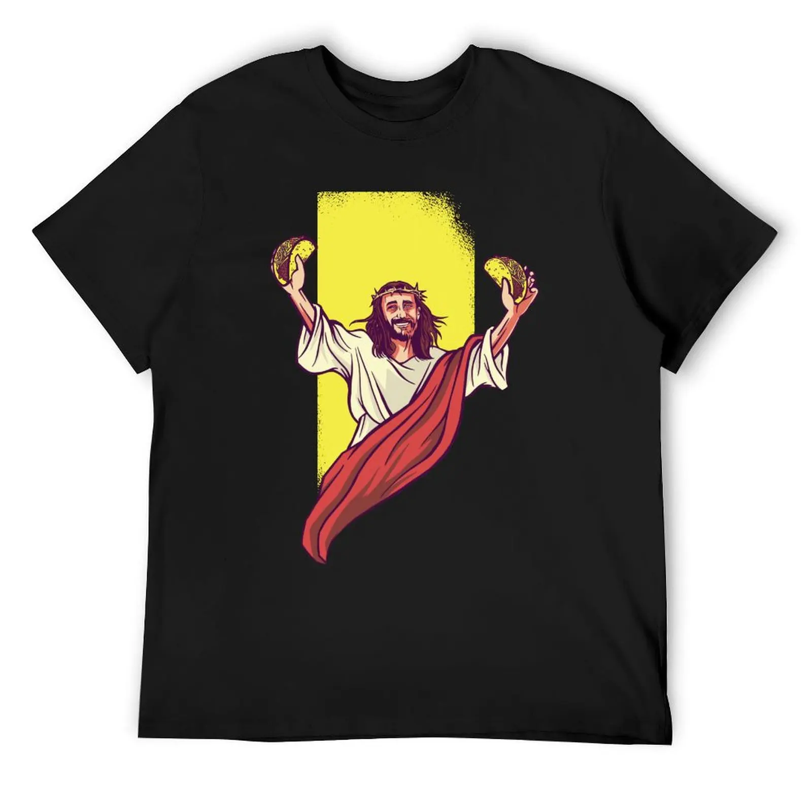 Taco Jesus Women's Ringer Unisex T-shirts Funny Graphic T-shirt Round Neck Motion  Nerd Fitness USA Size