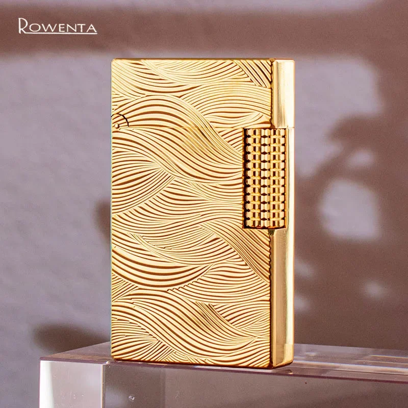 

High-end Exquisite Engraving Pattern Brass Loud Sound Kerosiene Lighter Side Sliding Ignition Creative Personalized Men's Gift