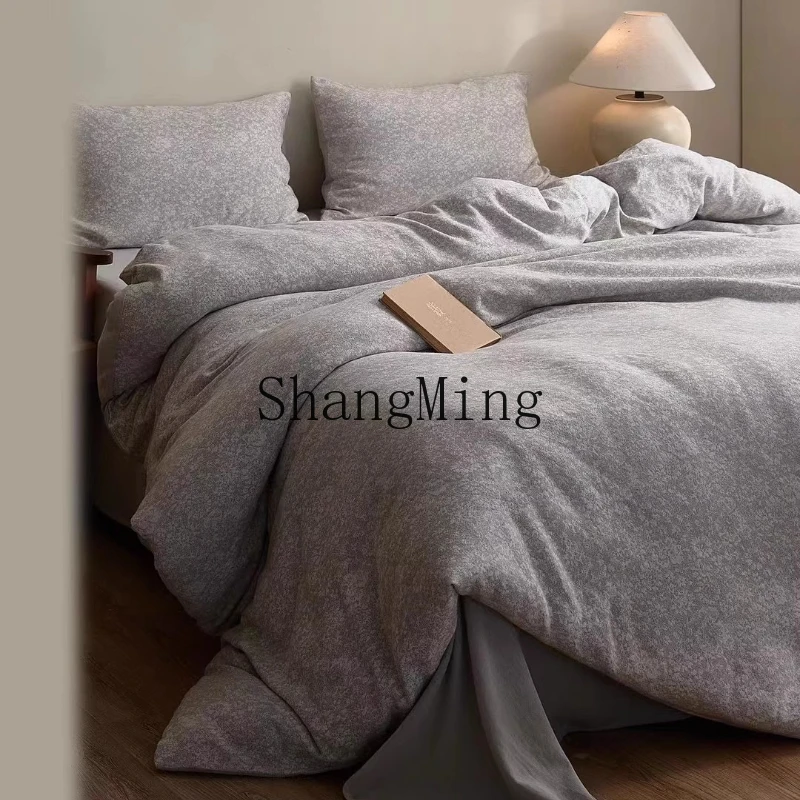 FG small floral pure cotton four-piece set thickened colored woven jacquard bed sheet quilt cover, simple and retro bedding