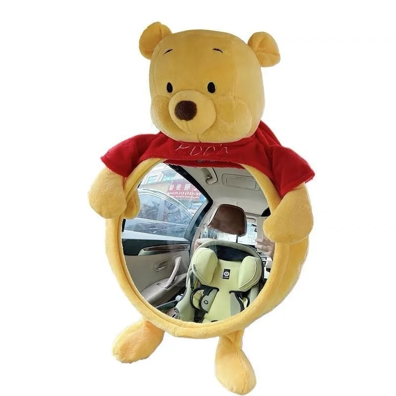 Ins Korean Style Cute Winnie The Pooh Rearview Mirror Disney Baby Safety Seat Reverse Mirror Home Car Decoration Supplies