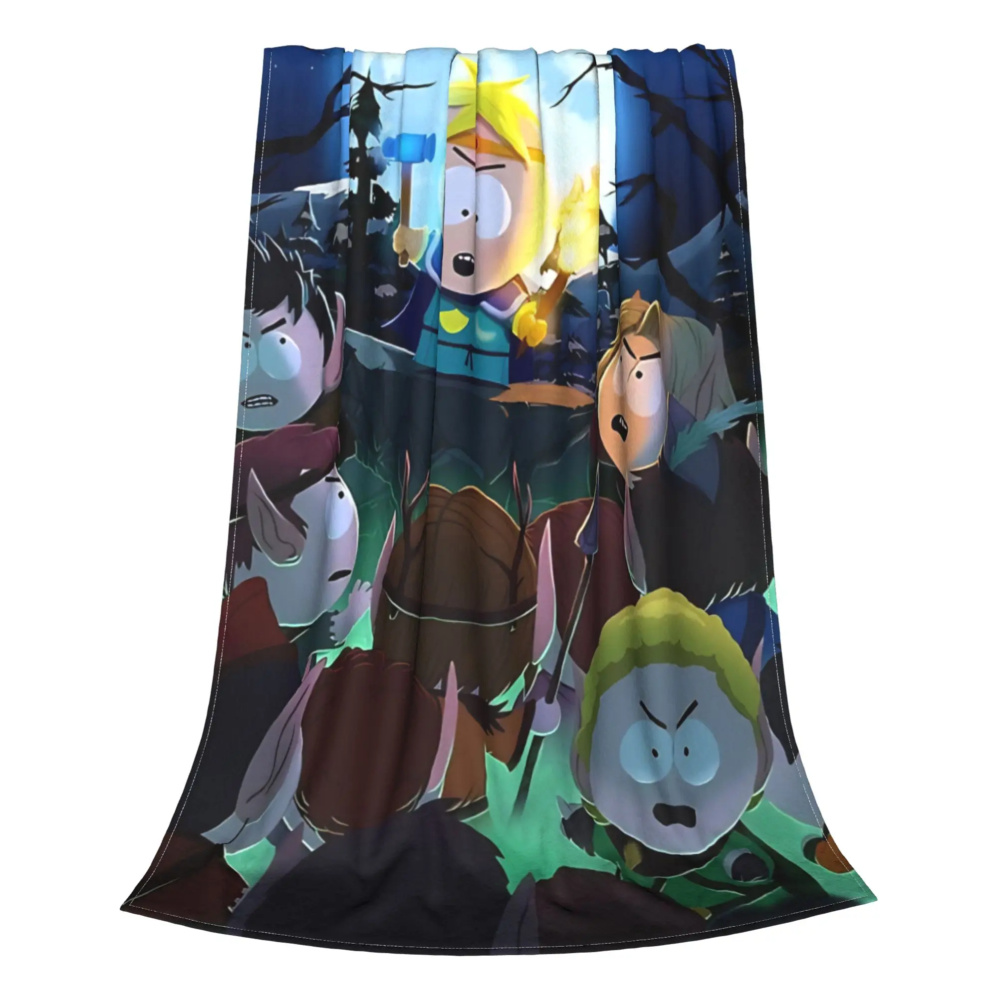 1PC Home Cutecore Sarcastic Small Town Cartoon  S-South Park Blanket Super Cosy Plush Home Living Room Sofa Halloween