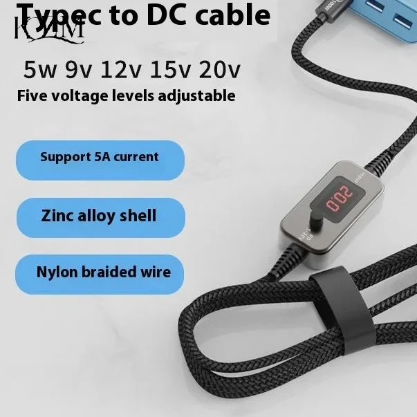 100W USB C To DC Power Boost Cable Type C To DC Can Be Adjusted 5V-20V Step UP Module Fast Charging Cable Converter Adapter