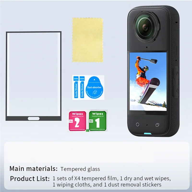 A29F-For Insta360 X4 Screen Protector Tempered Glass Film Protective For Insta 360 X4 Action Camera Accessories