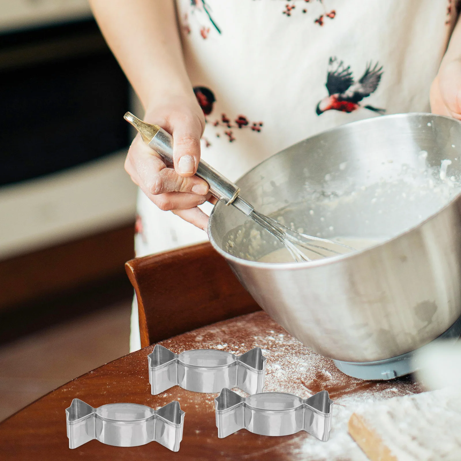 

4Pcs Stainless Steel Cookie Cutters Easy Demould DIY Biscuits Cake Mold Baking Tool Cookie Cutters Fondant Mold