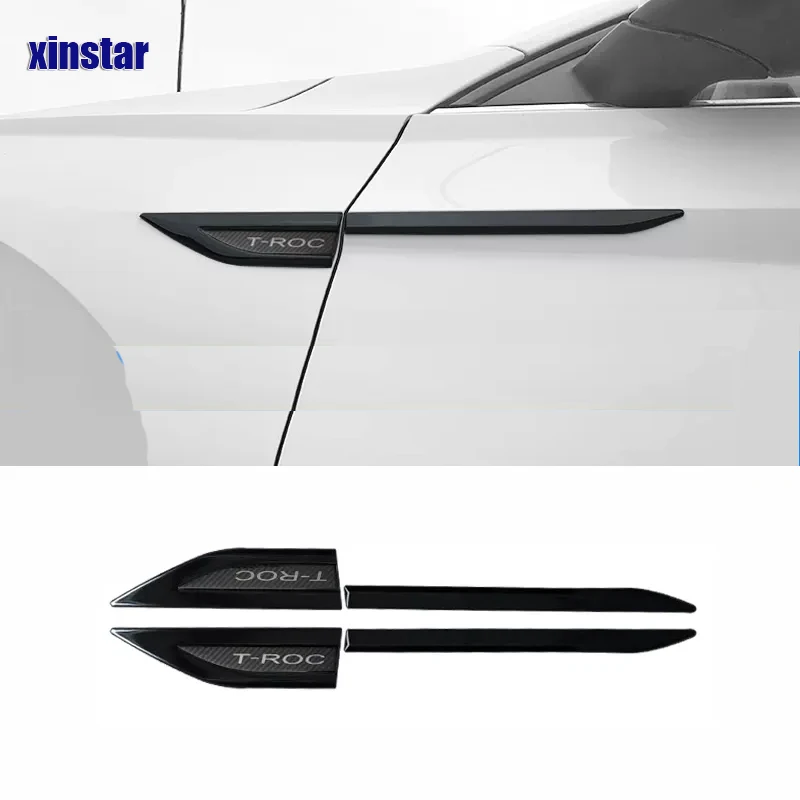 ABS Car Fender Emblem For Volkswagen T-Roc TROC 2018 2019 Auto Accessories