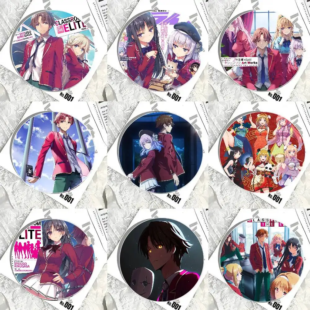 Classroom Of The E-Elite Anime Cartoon Style Badge Brooches On Backpack Decoration Round Enamel Pins For Accessorys