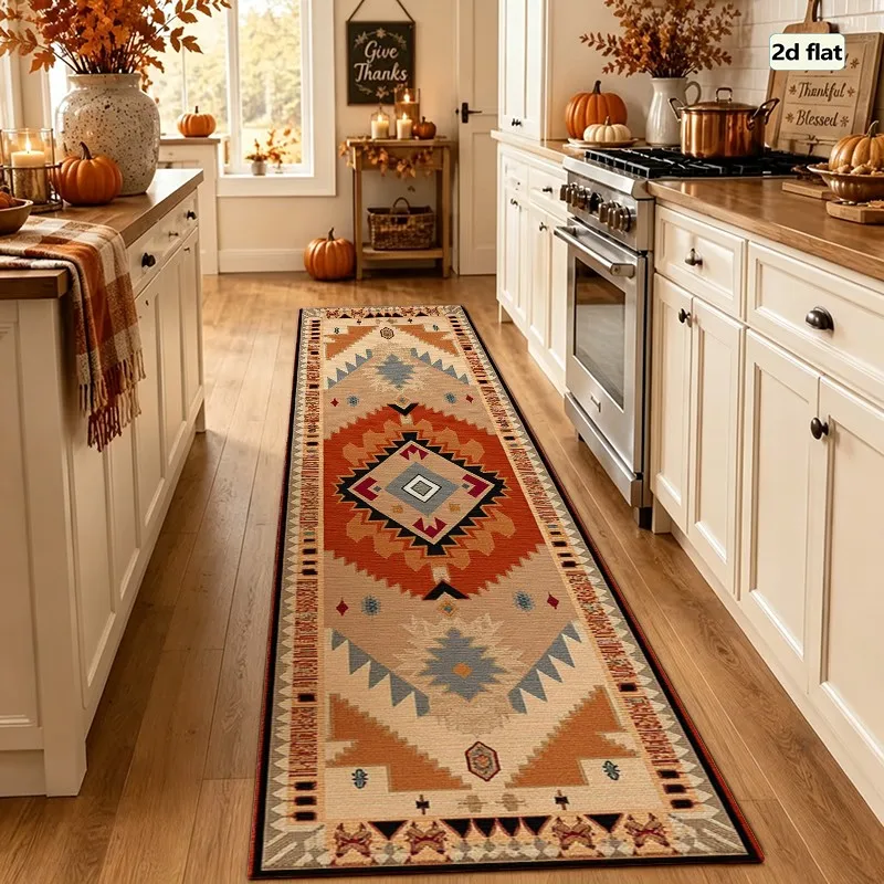 1 Piece of Woven Southwestern Geometric Rug, Soft and Comfortable, Suitable for Autumn and Winter, lightweight, Easy to Maintain, Home Decor, Living Room, Bedroom, Entryway