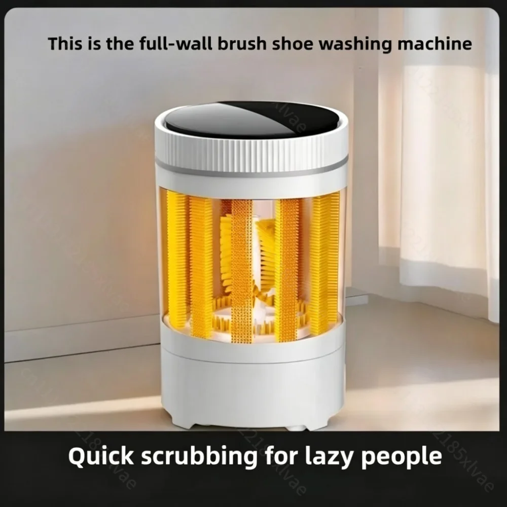 Automatic Mini Household Shoe Washing Machine, Integrated Inner Wall Brush Spin Footwear Cleaning Cleaner