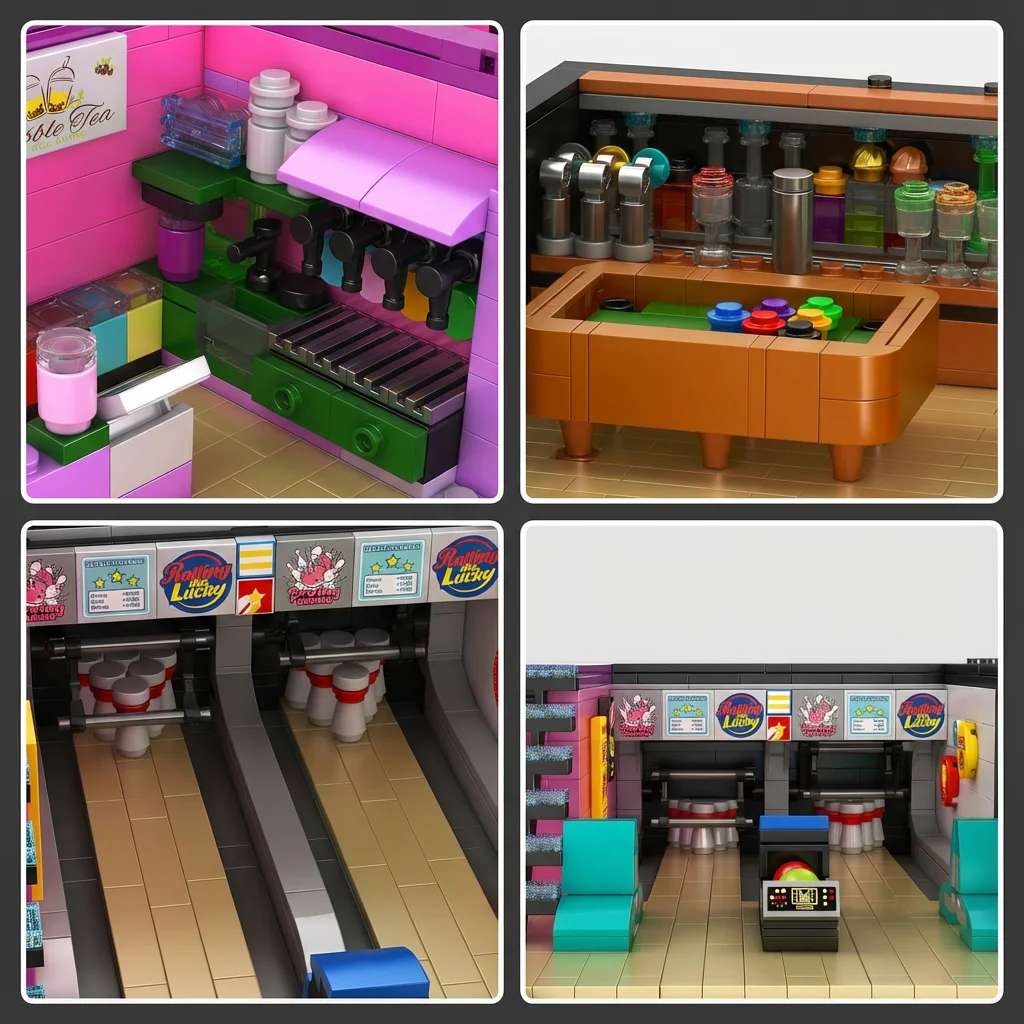 Cyberpunk لعبة غرفة الإضاءة منزل وحدات اللبنات LED مدينة مخزن العمارة الطوب أطقم منمذجة الكبار الاطفال الهدايا 2600 قطعة #4