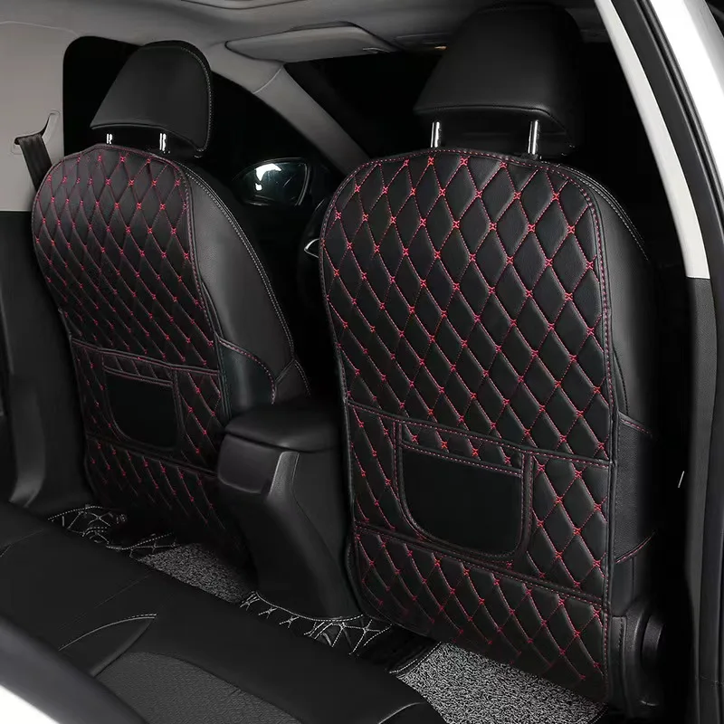 Kick Mat For Dodge Avenger Caravan Charger Challenger Dart Durango viper PU Leather Car Rear Seat Back Cover Dirty Protection