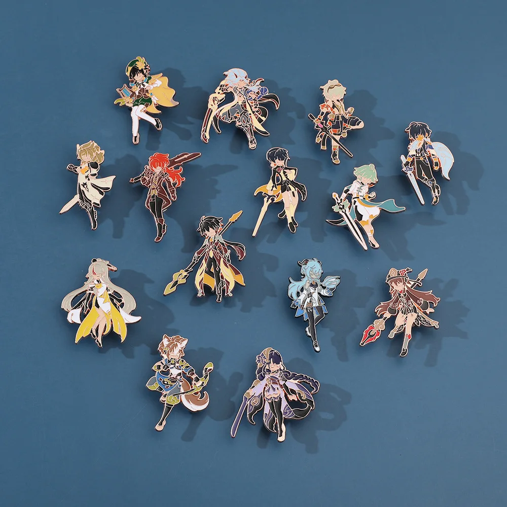 Anime Decoration Game Character Brooch Gemstone Clothing Accessories Collection Commemorative Metal Badge Gift Wholesale Pin