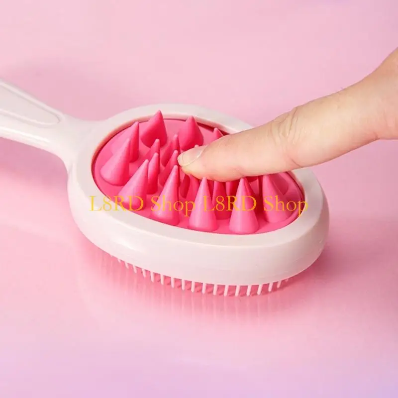 L8RD 2 in 1 Double Side Shampoo Brush Body Scrubber Hair Washing Brush Bath Shower Brush Silicone Scalp Massage Comb