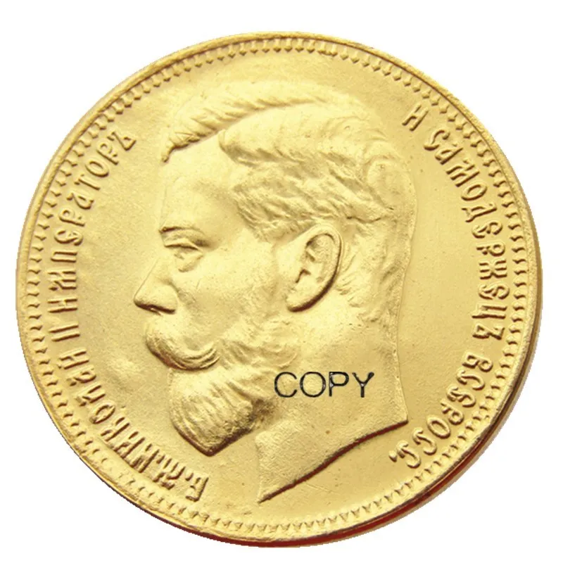 Russian 1902 37 Rubles Real Gold Plated Copy Coins