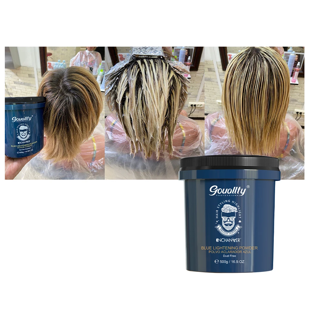 ENCHANTER 500g Blue Hair Lightener Powder Professional Hair Color Remover Bleaching Pigment Hair Coloring Product Dust Free