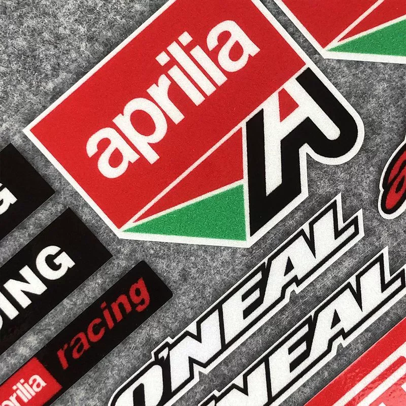 عاكس دراجة نارية سكوتر الجسم خوذة مجموعة كاملة ملصقات اكسسوارات الشارات لأبريليا سباق RSV RS Tuono SR50 #4