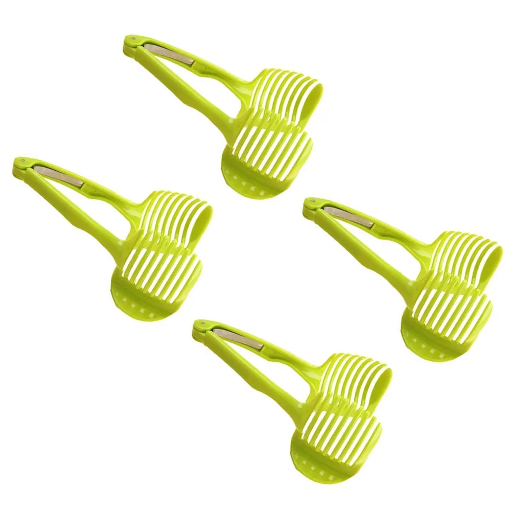 

4 Pcs Round Fruit Slicer Tomato Slicers Egg Clamp Design Vegetable for Home Use
