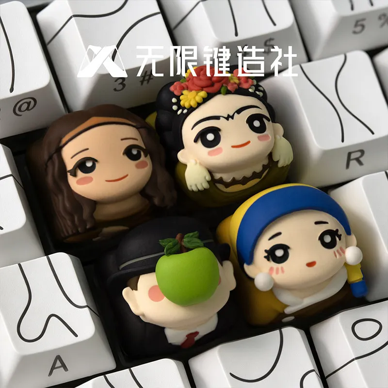 Art Resin Keycap World Famous Painting Custom Esc Replace Keycap Ornament For Mechanical Keyboard Decoration Adult Collect Gift