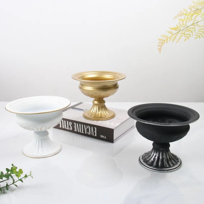Retro Style European Wedding Decoration Flower Vase Metal Retro High Heels Dried Flower Pot High-end Shooting Prop Gold