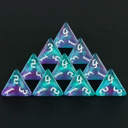 D4 Dice Polyhedral Dice Set 10pcs Double Color Glitter 4 Sided Dice  for DND RPG Table Games Accessories