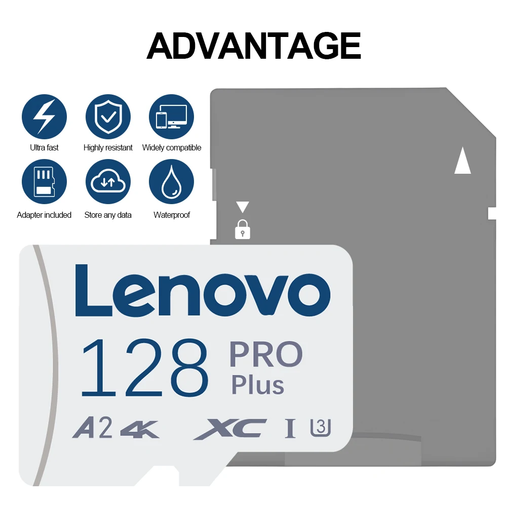 Lenovo-Carte mémoire SD 2 To, 1 To, 512 Go, 64 Go, 128 Go, 256 Go, Haute vitesse A2 UHS-1 Micro TF Carte SD Carte mémoire flash pour Nintendo Switch