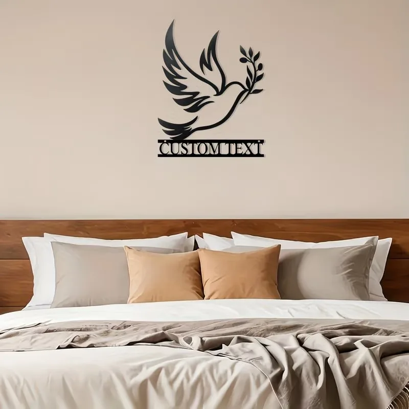 Custom Metal Metal Peace Dove Wall Art Sculpture, Indoor & Outdoor Decorative Piece for Living Room, Office, Patio, or Balcony