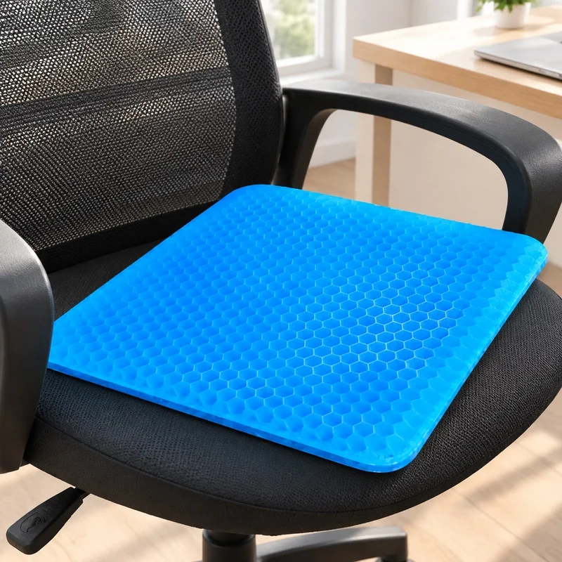 Pressure-Relief Gel Honeycomb Cushion for Tailbone Comfort, Ideal for Office Chairs, Cars, Wheelchairs, and Home Seating