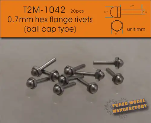 T2M 0.7mm Ball Head Hexagonal Flange Screw 1042 Modifying and Assembling Model Accessories