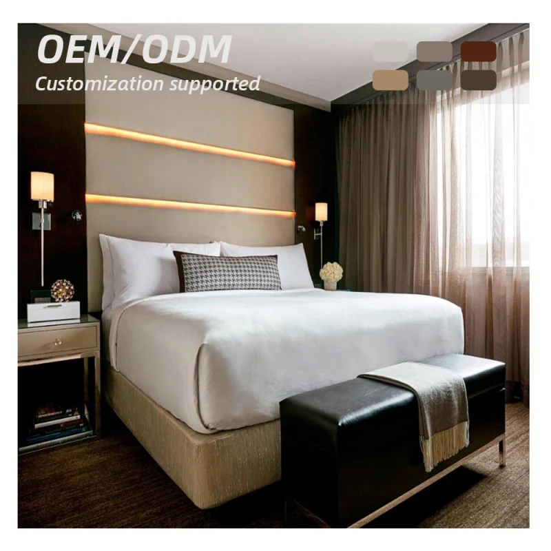 custom.Customizable 5-Standard Solid Wood Hotel Bedroom Furniture Set Modern Design Style Resorts