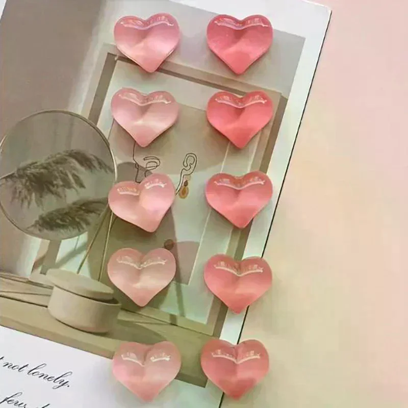Heart Shaped Refrigerator Magnets Set Strong Plastic Water Ripple Design Magnetic Whiteboard Picture Fridge Accessories 10pcs