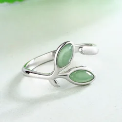 925 Sterling Silver Foliage Adjustable Rings For Women Girls Wedding Luxury Quality Jewelry Accessories Wholesale Jewellery