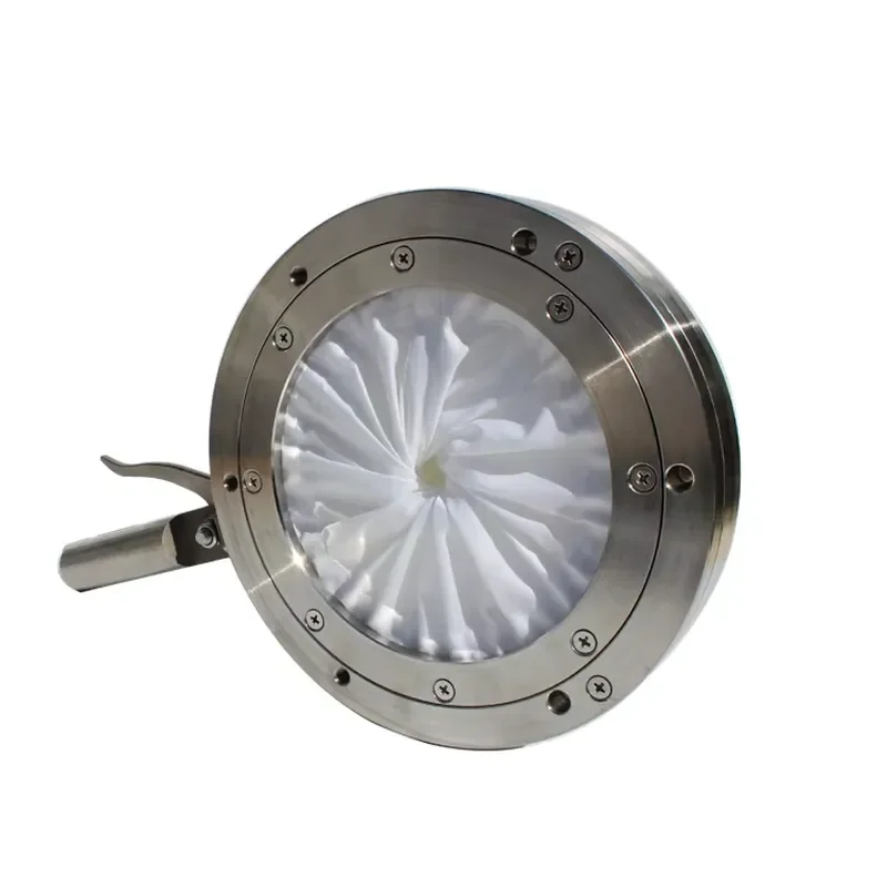 Manual Operation SS304 AD Iris Valve Fully Notch Double Diaphragm PTFE Sleeves