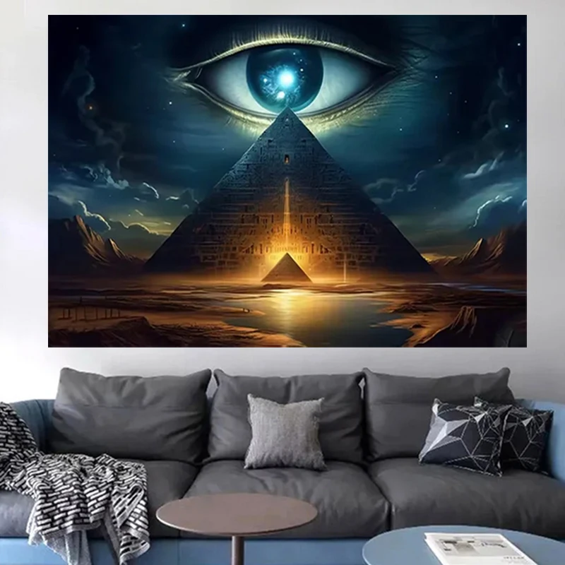 

Mystical Pyramid Eye DIY Diamond Mosaic Full Diamond Painting Cross Stitch Black Cloud Picture Of Rhinestone Handmade Gift