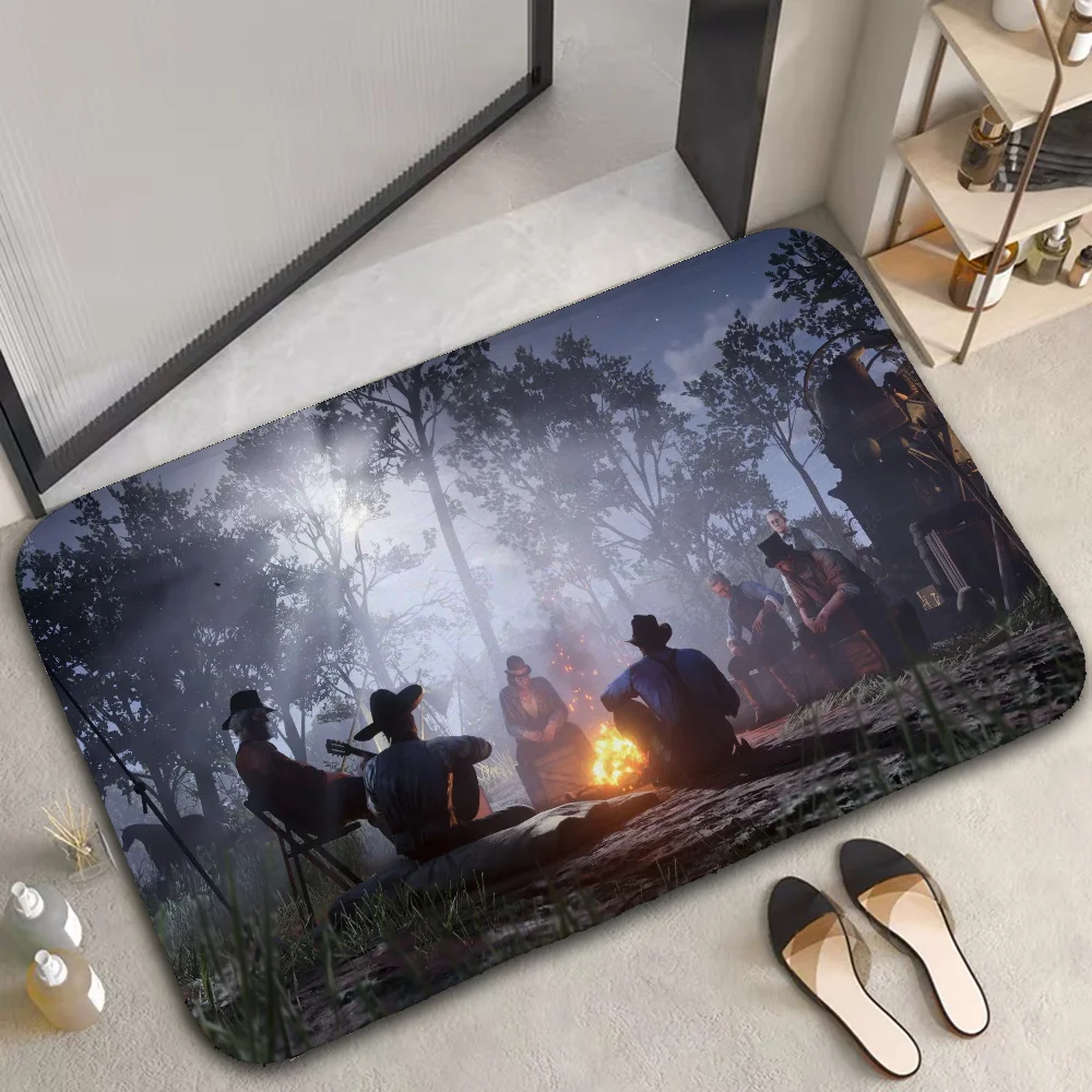 Red Dead Redemption 2 Bath Mats Kitchen Carpet Door Mat Bathroom Foot Mat Rugs Prayer Rug Floor Non-slip House Entrance Home