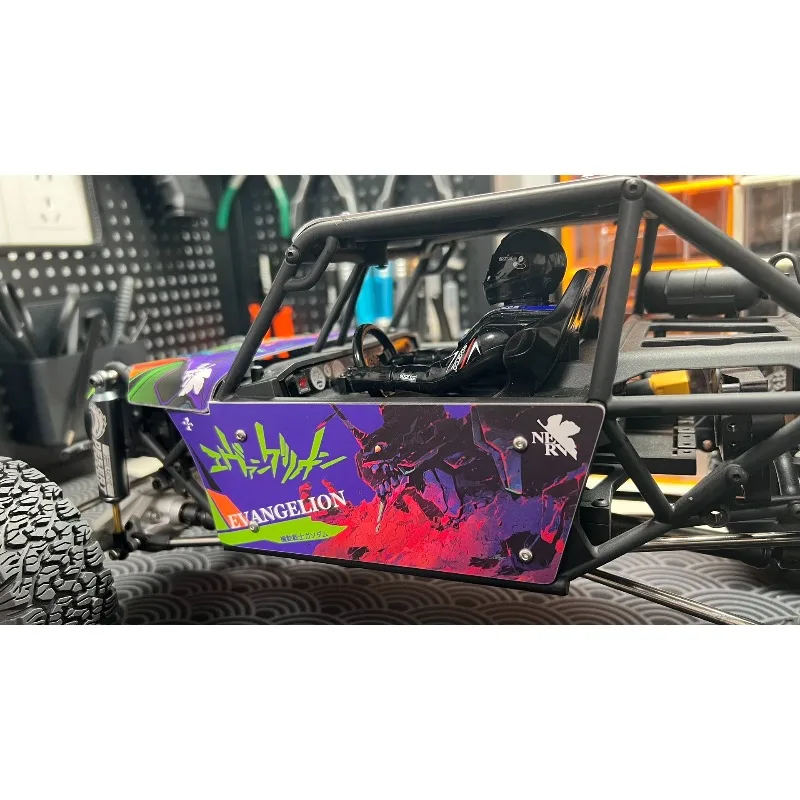 Decoración de carcasa de coche simulada de Metal con pegatinas pintadas para coche trepador de control remoto D1RC VP H10, estante de tubos de aleación de titanio Phoenix, 1/10