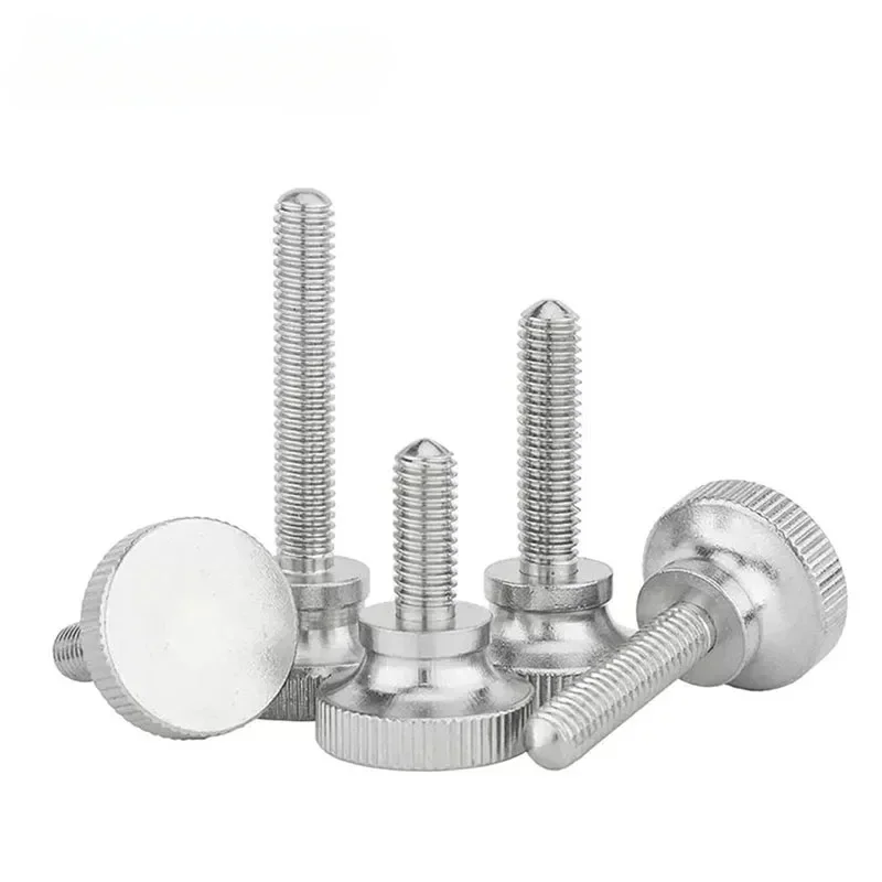 304 Stainless Steel Thumb Curtain Wall Glass Lock ScrewKnurled Step High Head Hand Tighten Adjust Screw